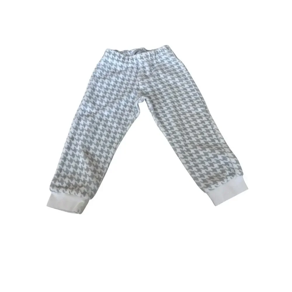 Bebe Sweeny Baby Gray/White Gingham Print Long Sleeve Pajama Set Size 12M